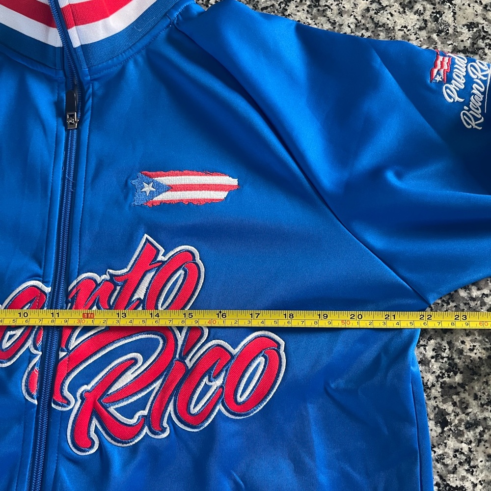 Puerto Rico Blue Baseball Athletic Zip-Up Jacket - Picture 6 of 8